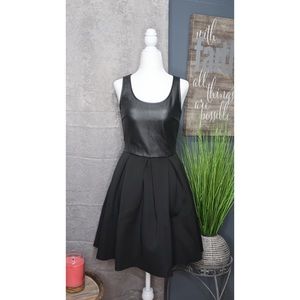 Black leather dress above knee 🌑